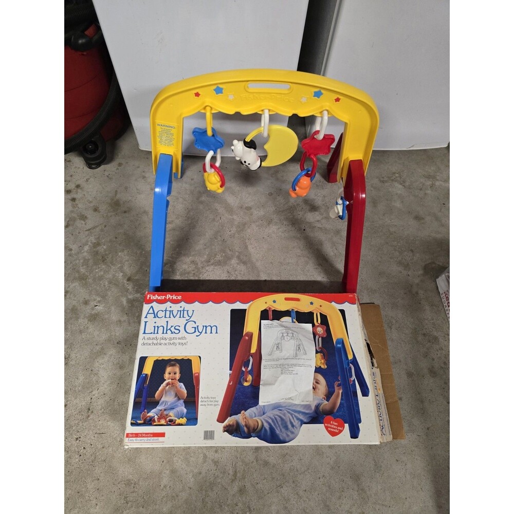Vintage Fisher-Price Activity Links Gym Baby Play Gym w/ Box Nursery Rhyme 1990